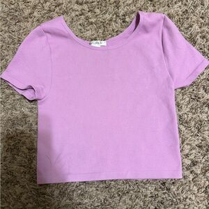Lavender Ribbed Crop Top